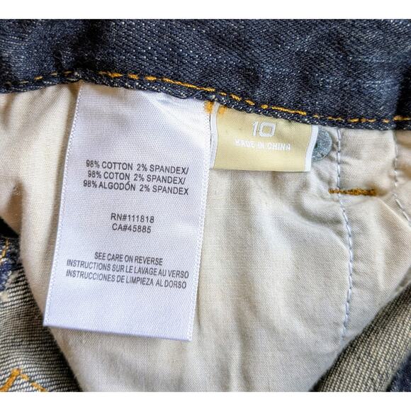 Michael Kors Boot Cut Jeans 10 Blue MK Signature Indigo Mid Rise Stretch NEW - Picture 11 of 11